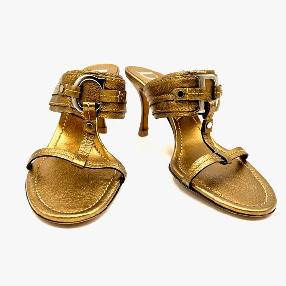 Christian Dior Sandals in Metallic Leather - Picture 2 of 12